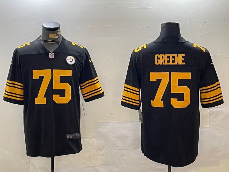 Men Pittsburgh Steelers #75 Greene Black 2024 Nike Limited NFL Jersey style 1